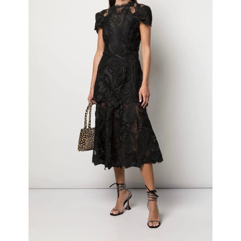 Jonathan Simkhai Guipire Lace cut out-detail midi dress